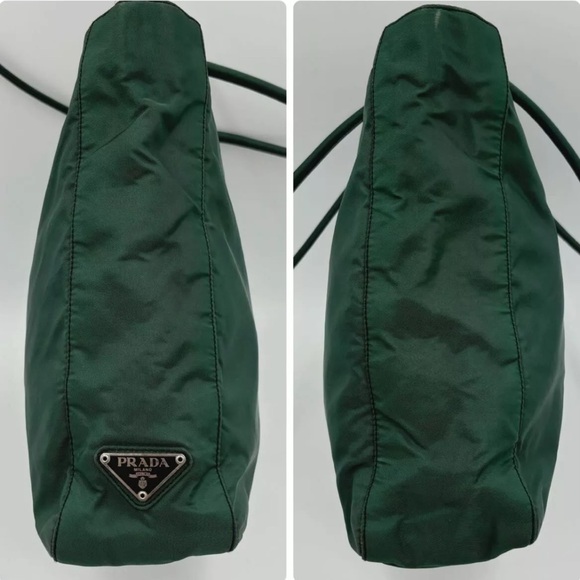 Prada Handbags - Authentic Prada Green Nylon Tessuto Shoulder Tote Bag - Made in Italy